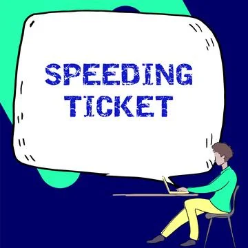 Text caption presenting Speeding Ticket. Word Written on psychological test for Stock Illustration