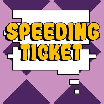 Text caption presenting Speeding Ticket. Word Written on psychological test for Stock Illustration