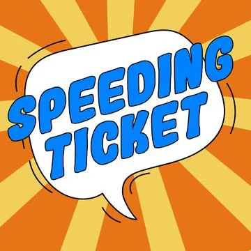 Text caption presenting Speeding Ticket. Business concept psychological test for Stock Illustration
