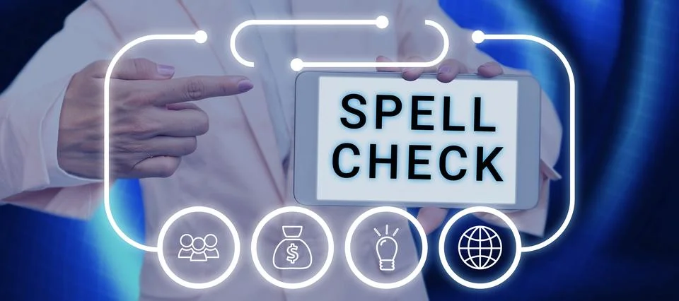 Text caption presenting Spell Check. Business approach to use a computer program Stockfoto's