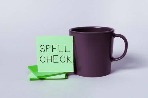 Text caption presenting Spell Check. Business approach to use a computer program Stockfoto's