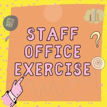 Text caption presenting Staff Office Exercise. Business idea Promoting physical イラスト素材