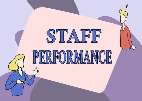 Text caption presenting Staff Performance. Conceptual photo The job related Stock Illustration