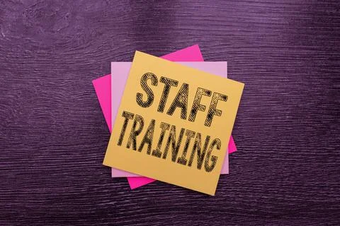 Text caption presenting Staff Training. Word Written on learn specific knowledge Foto stock
