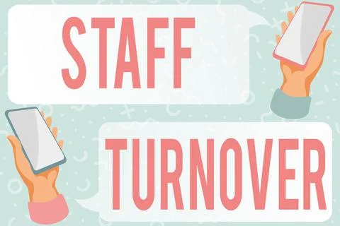 Text caption presenting Staff Turnover. Business idea The percentage of workers Stock Illustration