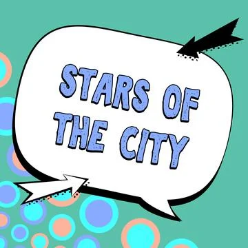 Text caption presenting Stars Of The City. Conceptual photo sparkling night sky Illustration