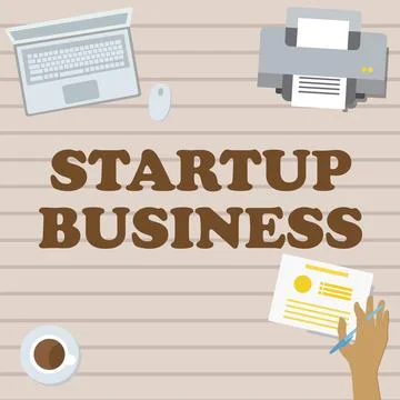 Text caption presenting Start Up Business. Business overview Engaging to a New 스톡 일러스트