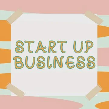 Text caption presenting Start Up BusinessEngaging to a New Venture Fresh Trading 库存插图