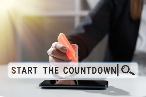 Text caption presenting Start The Countdown. Conceptual photo Sequence of Foto stock