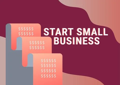 Text caption presenting Start Small Business. Word Written on Aspiring Stock Illustration