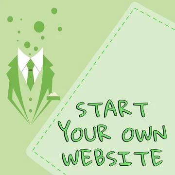 Text caption presenting Start Your Own Website. Business overview serve as イラスト素材