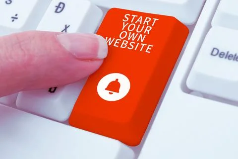 Text caption presenting Start Your Own Website. Business approach serve as Foto stock