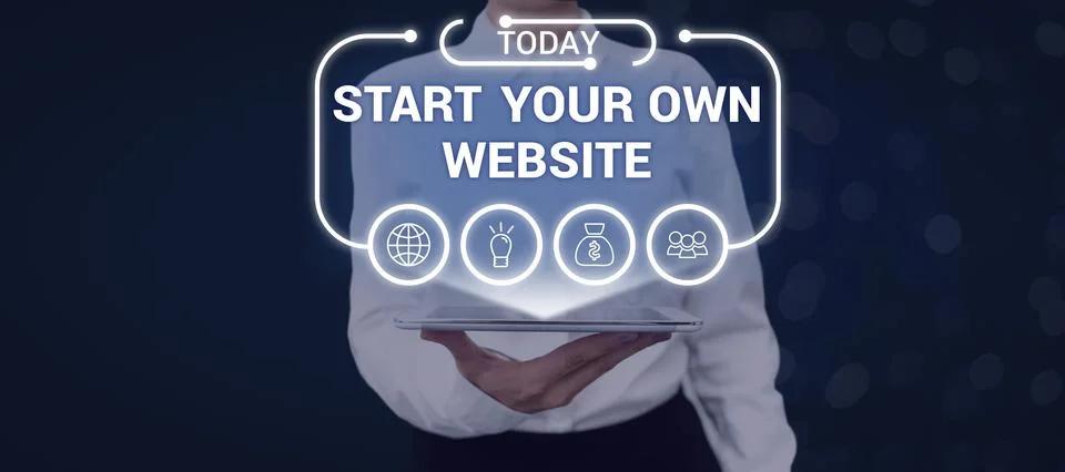 Text caption presenting Start Your Own Website. Business showcase serve as Foto stock