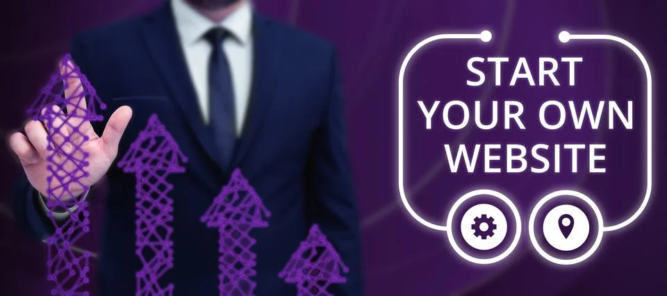 Text caption presenting Start Your Own Website. Business concept serve as Stock Photos