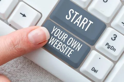 Text caption presenting Start Your Own Website. Business concept serve as Foto stock