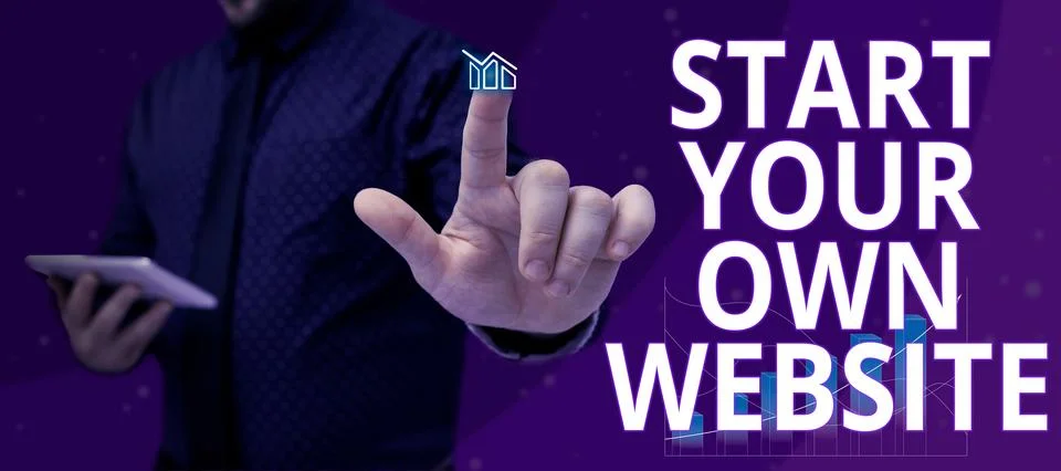 Text caption presenting Start Your Own Website. Business idea serve as Extension Stock Photos