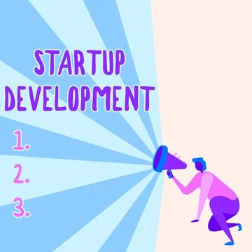 Text caption presenting Startup Development. Business idea efficiently develop Stock Illustration