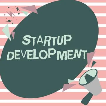 Text caption presenting Startup Development. Business approach efficiently Stock Illustration