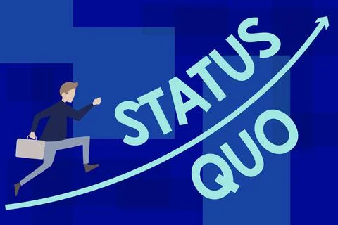 Text caption presenting Status Quo. Business overview existing state of affairs Illustrazione stock