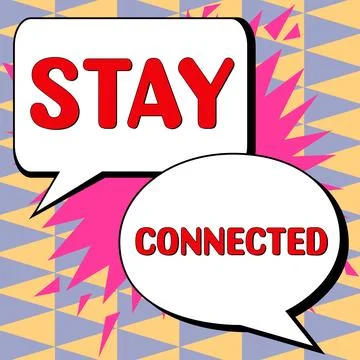 Text caption presenting Stay Connected. Word for To keep communicating on each Stock Illustration