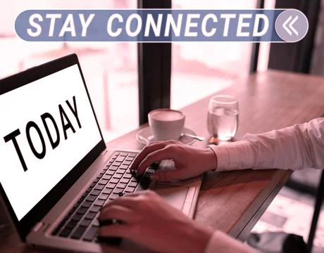 Text caption presenting Stay Connected. Business approach To keep communicating Foto stock