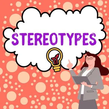Text caption presenting Stereotypes. Business approach any thought widely Stock Illustration