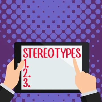 Text caption presenting Stereotypes. Business idea any thought widely adopted by Stock Illustration