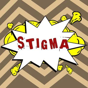 Text caption presenting Stigma. Internet Concept feeling of disapproval that Stock Illustration