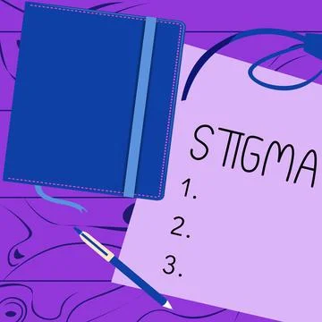 Text caption presenting Stigma. Internet Concept feeling of disapproval that Stock Illustration