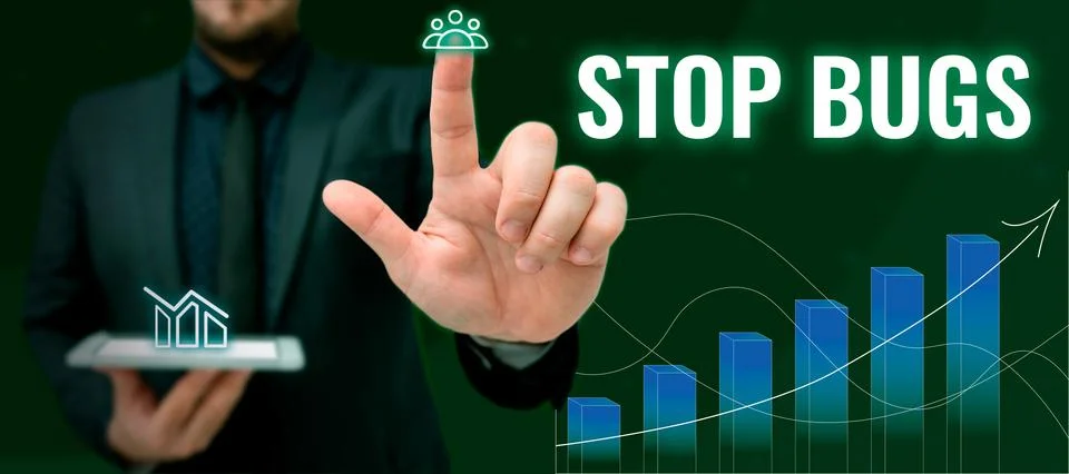 Text caption presenting Stop Bugs. Business showcase Get rid an insect or Stock Photos