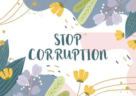 Text caption presenting Stop Corruption. Business idea Put an end in abusing of Stock Illustration
