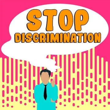 Text caption presenting Stop Discrimination. Business idea Prevent Illegal Stock Illustration