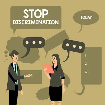Text caption presenting Stop Discrimination. Concept meaning Prevent Illegal Stock Illustration