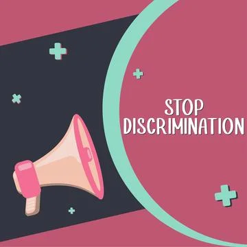 Text caption presenting Stop Discrimination. Business concept Prevent Illegal Stock Illustration