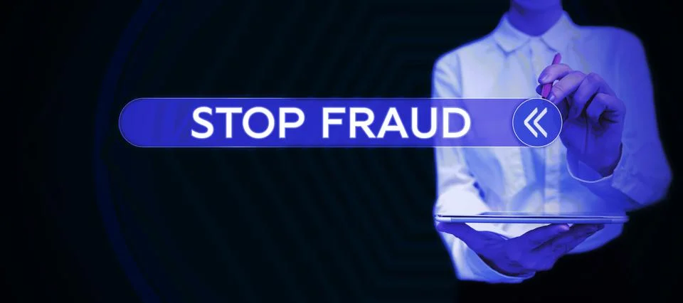 Text caption presenting Stop Fraud. Internet Concept campaign advices people to Stock Photos