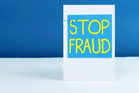 Text caption presenting Stop Fraud. Business showcase campaign advices people to Stock Photos