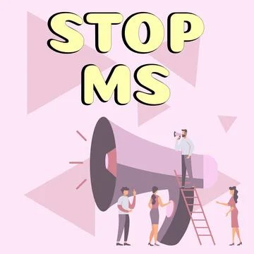 Text caption presenting Stop Ms. Concept meaning prevent disease marked by Stock Illustration