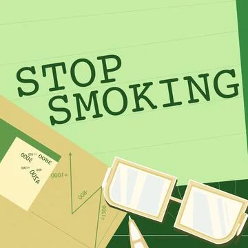 Text caption presenting Stop Smoking. Business idea Discontinuing or stopping Stock Illustration