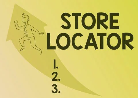 Text caption presenting Store Locator. Word Written on to know the address イラスト素材