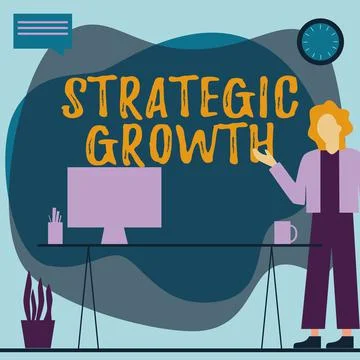 Text caption presenting Strategic Growth. Business idea create plan or schedule Stockillustratie