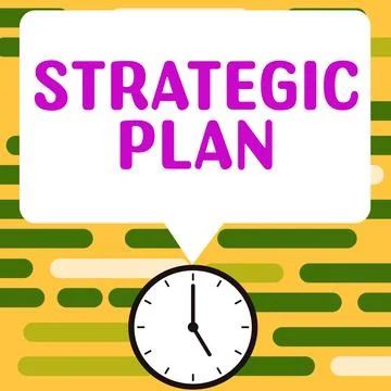 Text caption presenting Strategic Plan. Business concept A process of defining Stock Illustration