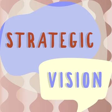 Text caption presenting Strategic Vision. Business overview data mining and Stock Illustration