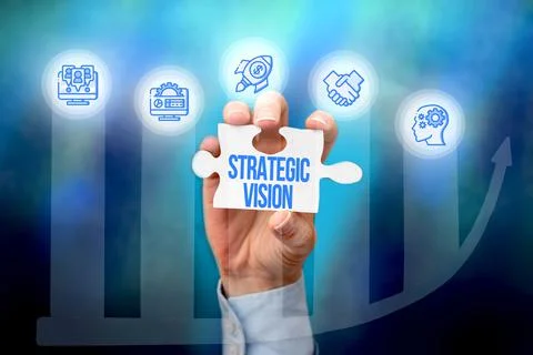 Text caption presenting Strategic Vision. Concept meaning clarifies the Stock Photos
