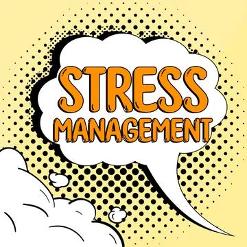 Text caption presenting Stress Management. Business overview learning ways of Stock Illustration
