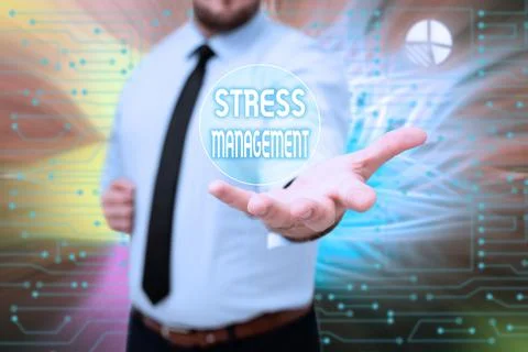 Text caption presenting Stress Management. Conceptual photo learning ways of Stock Photos