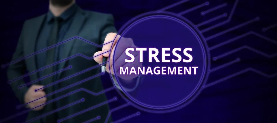 Text caption presenting Stress Management. Business overview learning ways of 写真素材