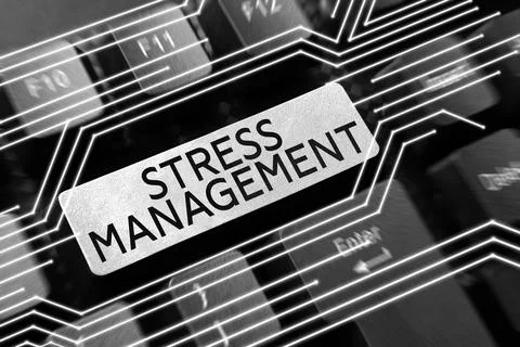 Text caption presenting Stress Management. Word Written on learning ways of Foto stock