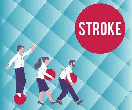 Text caption presenting Stroke. Business concept Patients losing consciousness Stock Illustration