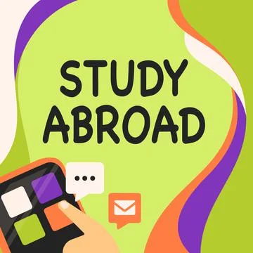 Text caption presenting Study Abroad. Business showcase Pursuing educational Stock Illustration