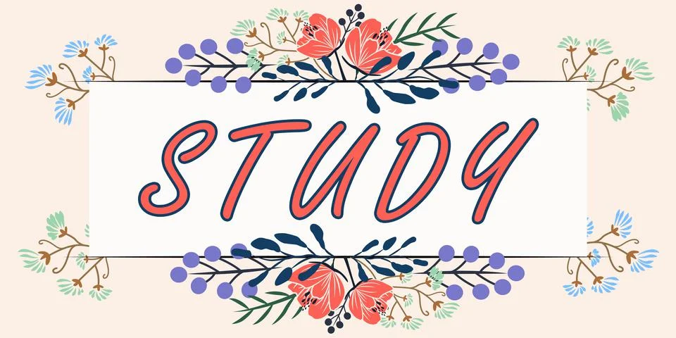 Text caption presenting Study. Word for the devotion of time and attention to 스톡 일러스트